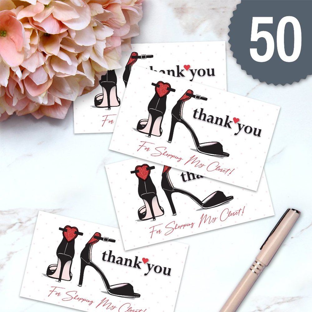 New! High Heels Thank You Cards - Small (50)